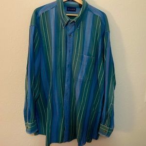 90s Gant Indigo striped button up. 2XL big.